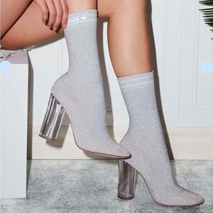 NWOB Aldo silver sparkly Lovelyy sock boots